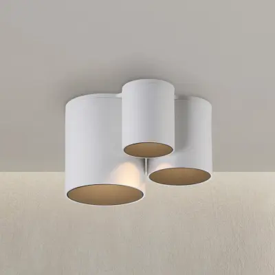 LED-badrumstaklampa för badrum, vit, 18 cm, 3 lampor, IP44 – PURE Point - Modern - Metall - Med flera ljuskällor