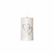 LED Ljus Flamme Heart Vit 14 cm