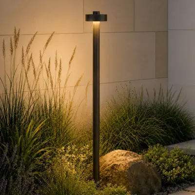 LED-väglampa Nirella, höjd 100 cm, svart, metall, IP65, CCT – Lucande - Modern - Med en ljuskälla