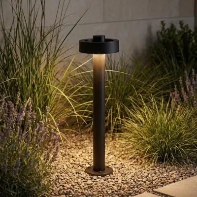 LED-väglampa Nirella, höjd 60 cm, svart, CCT, metall, IP65 – Lucande - Modern - Med en ljuskälla