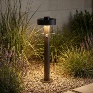LED-väglampa Nirella, sensor, 60 cm, svart, metall, IP65, CCT – Lucande - Modern - Med en ljuskälla