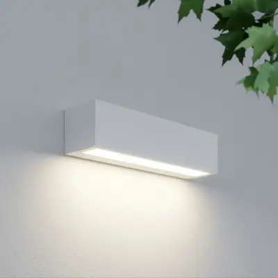 Lengo LED-utomhusvägglampa, 25 cm, vit, nedåtriktad, 3000 K – Lucande - Modern - Aluminium - Vinklad