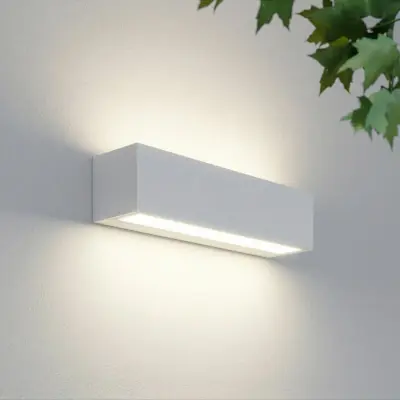Lengo LED-utomhusvägglampa, 25 cm, vit, upp/ned, 3000 K Lucande - Modern - Aluminium - Vinklad