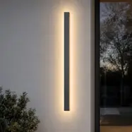 Lengo LED-utomhusvägglampa, 3 000 K, antracit, 100 cm, upp/ned Lucande - Modern - Aluminium - Vinklad