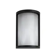Lindby - Calvik LED-utomhusvägglampa, IP44, svart, 24 cm, räfflad