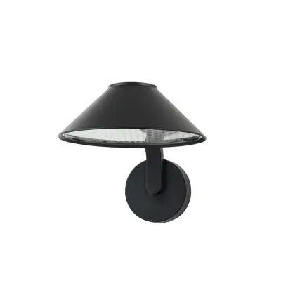Lindby - Capelo LED-utomhusvägglampa Ø 20 cm svart metall