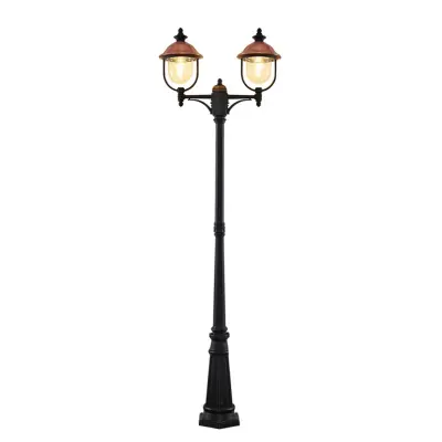 Lindby - Clint 2 Parkstolpa  Black/Copper