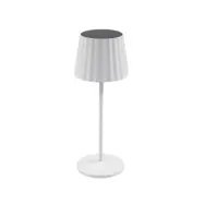 Lindby - Esali LED-batteridriven bordslampa, 29 cm, räfflad, vit –