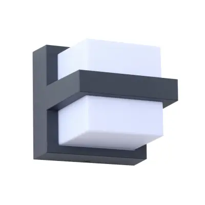 Lindby - Fyra Square LED Smart Utomhus Vägglampa Grå