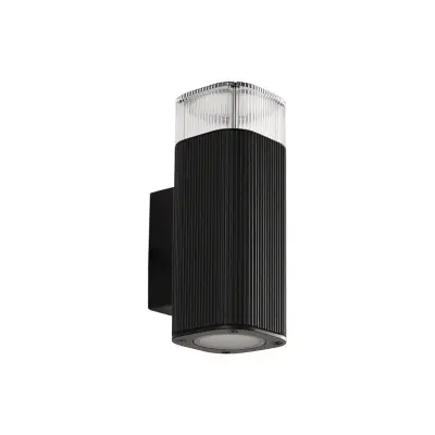 Lindby - Halvar utomhusvägglampa, 20 cm, svart, IP65, 2 x GU10