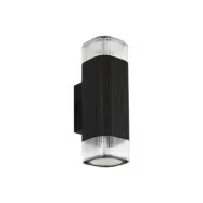 Lindby - Halvar utomhusvägglampa, 24 cm, svart, IP65, 2 x GU10