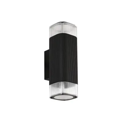 Lindby - Halvar utomhusvägglampa, 24 cm, svart, IP65, 2 x GU10