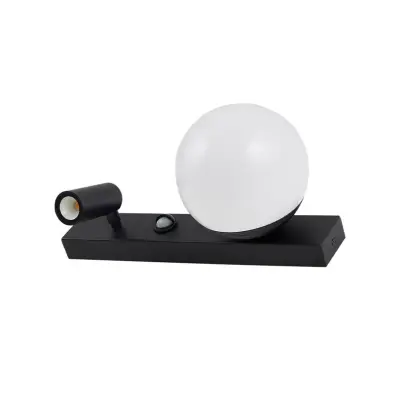 Lindby - Larcie LED Utomhus Vägglampa w/Sensor Svart/Vit