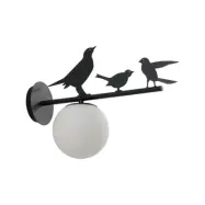 Lindby - Lintu utomhusvägglampa, svart, IP44, metall, fågel