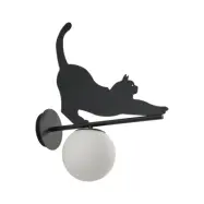 Lindby - Lintu utomhusvägglampa, svart, IP44, metall, katt