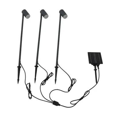 Lindby - Myric Solcellslampa w/Jordspett 3 pcs. Svart