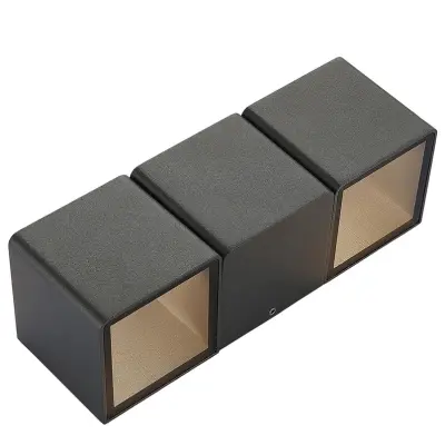 Lindby - Niclas Square LED Utomhus Vägglampa Dark Grey