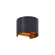 Lindby - Nivar Round LED Utomhus Vägglampa Black/Gold