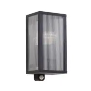 Lindby - Peldar Fluted Utomhusvägglampa med sensor Svart