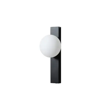 Lindby - Tavrik vägglampa till bad, svart/vit, glas