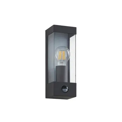 Lindby - Tilian Utomhus Vägglampa w/Sensor Dark Grey/Clear