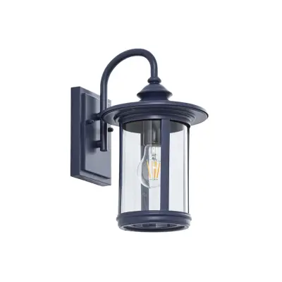 Lindby - Zayn utomhusvägglampa, höjd 33 cm, glas, blå, IP23 –
