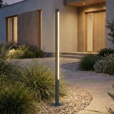 Liravel LED-väglampa, antracit, höjd 115 cm, IP65 Lindby - Terrass - Modern - Aluminium - Med en ljuskälla