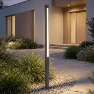 Liravel LED-väglampa, antracit, höjd 90 cm, IP65 - Lindby - Terrass - Modern - Aluminium - Med en ljuskälla