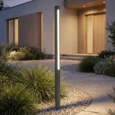 Liravel LED-väglampa, antracit, höjd 90 cm, IP65 Lindby - Terrass - Modern - Aluminium - Med en ljuskälla