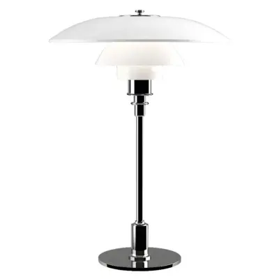 Louis Poulsen - PH 3 1/2-2 1/2 bordslampa, krom/vit, 47 cm