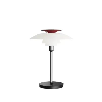 Louis Poulsen - PH80 PORTABLE batteridriven bordslampa, vit/röd/krom