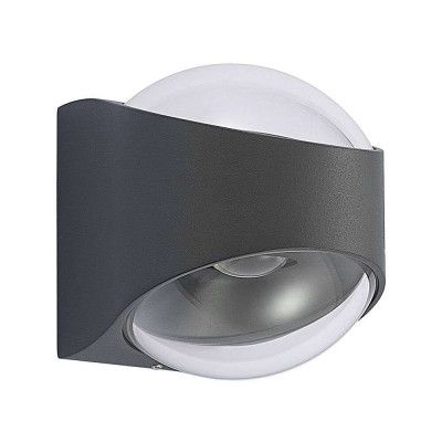 Lucande - Almos LED Round Up/Down Utomhus Vägglampa Dark Grey