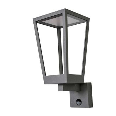 Lucande - Chaja Utomhus Vägglampa w/Sensor Dark Grey/Clear