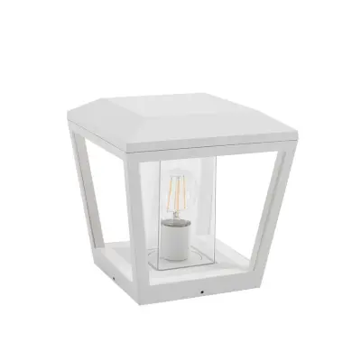 Lucande - Dunia sockellampa, E27, vit, IP54, metall, 24 cm