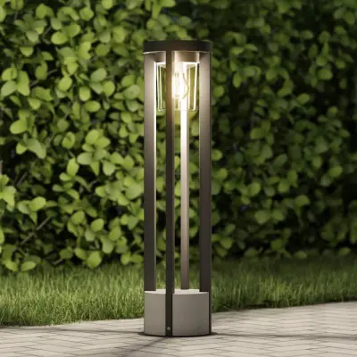 Kalisa Round trädgårdslampa H68 mörkgrå – Lucande Overa - Terrass - Modern - Metall - Med en ljuskälla