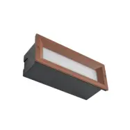 Lucande - Lachlain LED-vägginbyggnadslampa, 25 cm, rost, IP65