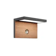 Lucande - Lignus Utomhus Vägglampa w/Sensor Dark Grey/Wood