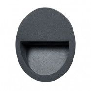 Lucande - Loya Round Utomhus Inbyggdsvägglampa Dark Grey