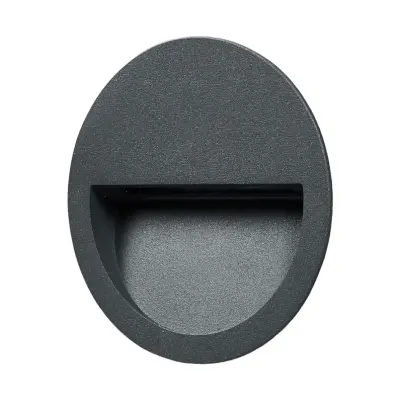 Lucande - Loya Round Utomhus Inbyggdsvägglampa Dark Grey