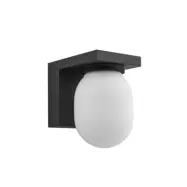 Lucande - Ovaali utomhusvägglampa, IP65, mörkgrå, glas