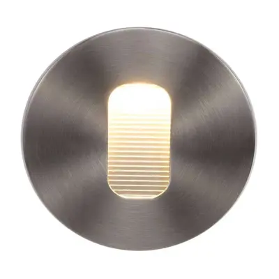 Lucande - Telke LED Round Utomhus Inbyggdsvägglampa Steel