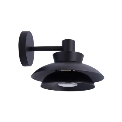 Lucande - Thais utomhusvägglampa Ø 25 cm svart metall