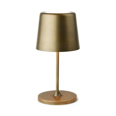 LUMEN LED-bordslampa med batteri, antikmässing, 23 cm, IP44 – Halo Design - Vardagsrum - Modern - Metall - Med en ljuskälla