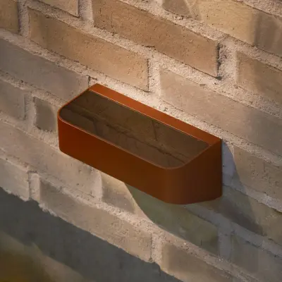 Marcellio LED-solcellsdriven utomhusvägglampa, brun, med sensor – Nordlux - Balkong - Modern - Aluminium - Vinklad