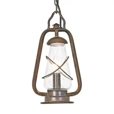 MINERS utomhushänglampa, brons/klar, IP43, 37 cm – Elstead - Modern - Metall - Med en ljuskälla