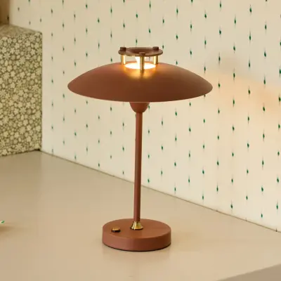MINI STEPP 1-2-3 batteridriven bordslampa, rödbrun, IP44 – Halo Design - Vardagsrum - Metall - Med en ljuskälla