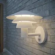 Montaro LED-utomhusvägglampa, IP54, vit, sensor, aluminium – Lucande - Modern - Med en ljuskälla