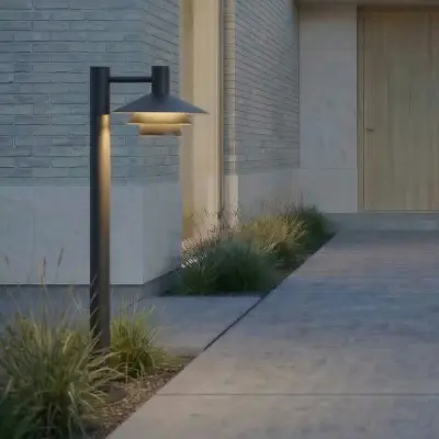 Montaro LED-väglampa, antracit, 100 cm, aluminium, IP54 – Lucande - Modern - Med en ljuskälla