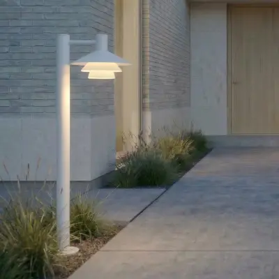 Montaro LED-väglampa, vit, 100 cm, aluminium, IP54 – Lucande - Modern - Med en ljuskälla