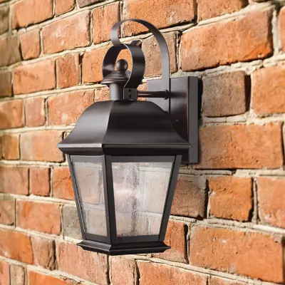 Mount Vernon utomhusvägglampa, antikbrons, 32 cm IP44 – KICHLER - Aluminium - Vinklad